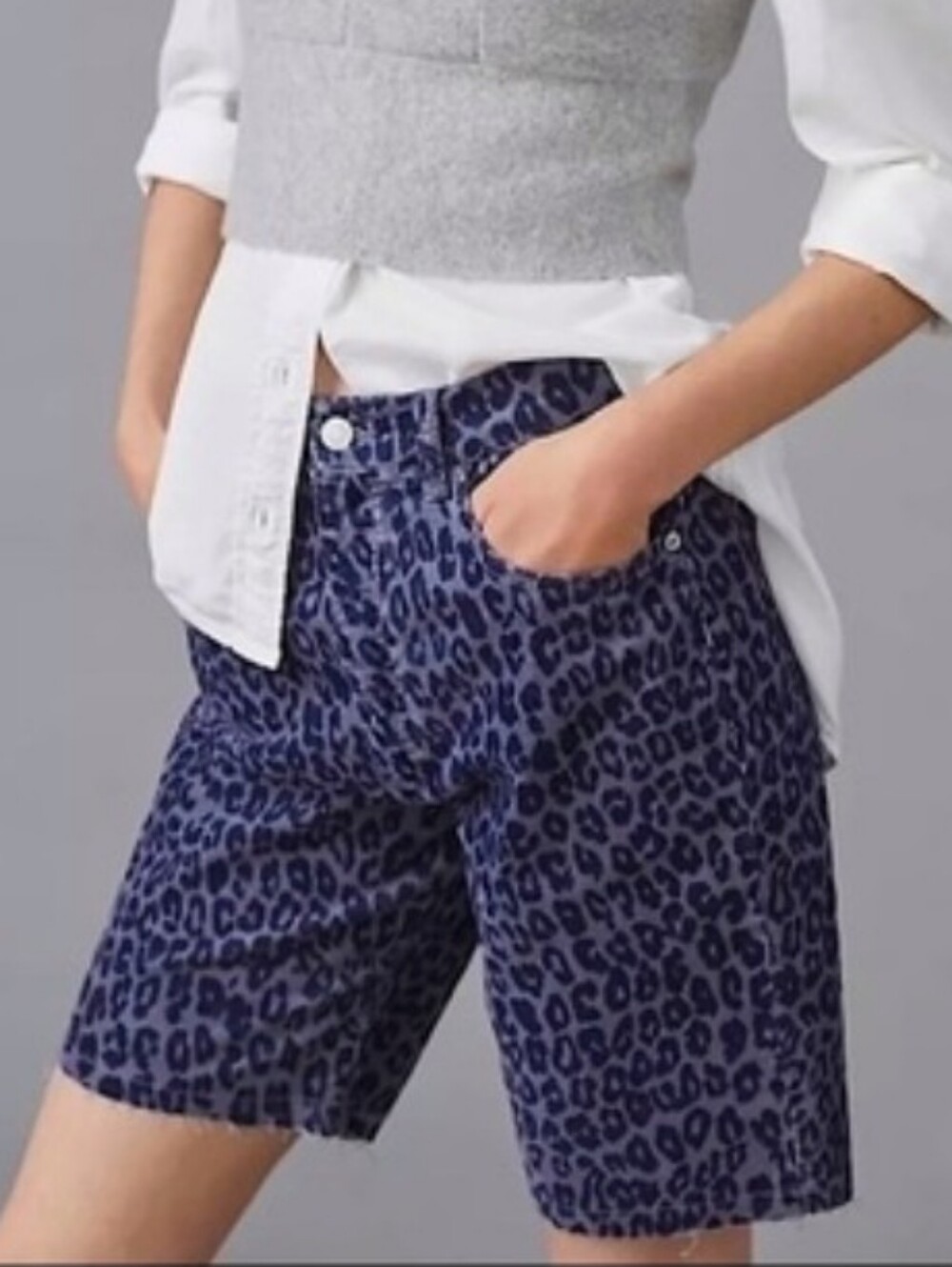 Anthropologie Pilcro Corduroy Animal Print Shorts